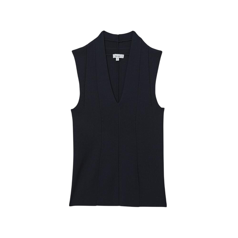 REISS Kimmy Knitted Sleeveless V-Neck Vest